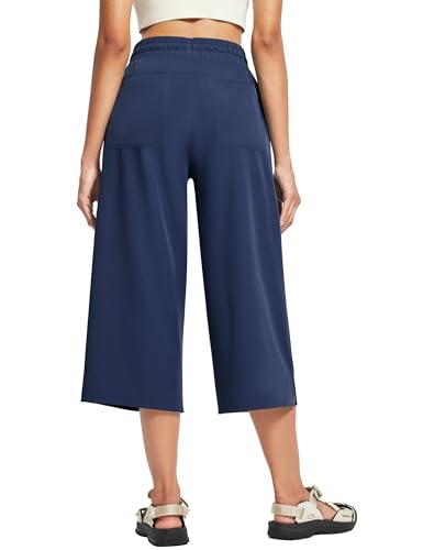 FitsT4 Sports Women's Wide Leg Hiking Capris Quick Dry Long Shorts UPF50+ Lightweight Water Resistant Cropped Pants2