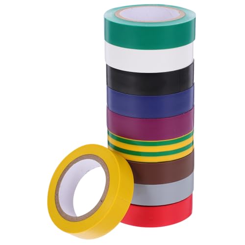 PRETYZOOM 10Rolls Electric Insulation Tape Electrical Tapes for Wire Protection High Heat Resistance for Automotive and Electrical Projects
