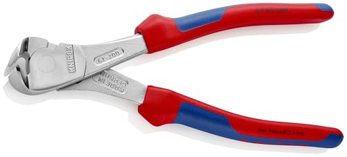 KNIPEX High Leverage End Cut Nippers, Red and Blue, 8-inch - Image 3