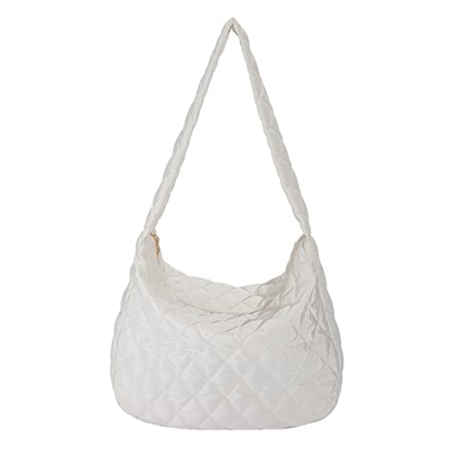 Fashion Women Shoulder Bag Large Capacity Tote Bag Rhombus Pattern Tote Handbags Solid Portable Armpit for Lady