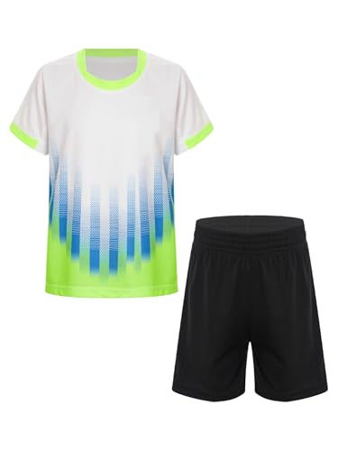 Kids Boys School Pe Kit Sports Set 2 Pcs T-shirt And Shorts Football Training Suit Tracksuits Active Sportswear White 13-14 Years