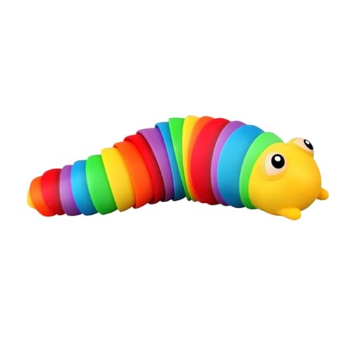 Jouet Sensoriel À Limaces Articulé, Jouet Chenille Arc-en- Figurines Ludiques Anti-Stress Sensoriel Cadeaux De Fête | Maniable Compact