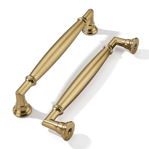 khtumeware 2 Pack 5 Inch(128mm) Champagne Bronze Cabinet Pulls Heavy Duty Solid Satin Brass Cabinet Handles Kitchen Cabinet Hardware for Cupboard Drawer Handles Dresser Pulls