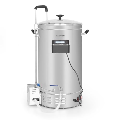 KLARSTEIN Brauheld Pro - Kit Birra Artigianale Completo, Fermentatore 100-2500 Watt, MemoryBrew: 11 Fasi Programmabili, Timer: 1-99 min, Temp. 30-100°C, Inox 304, 45 L