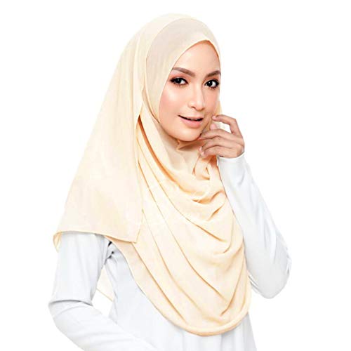 Image of LMVERNA Solid Color Bubble Chiffon Scarf for Women Fashion Soft Hijab Long Scarf Wrap Scarves