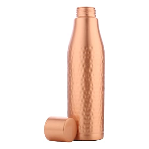 Image of Tambra Pure Copper Wine Diamond Water Bottle with Advanced Leak Proof Protection and Joint Less With Matt Finish Look | Ayurveda and Yoga Health Benefits | (950 ml, Pack of 1)