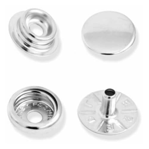 Botão de Pressão Niquelado 1002/80 Metal Marpax 50 Un