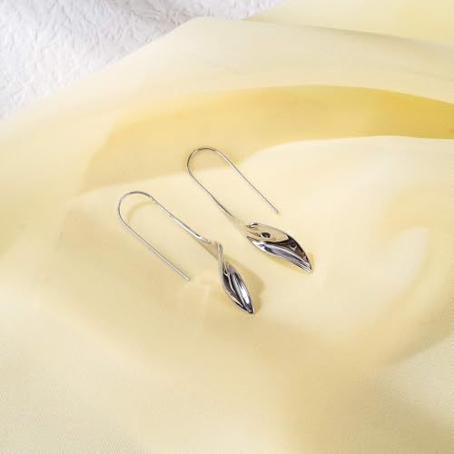 14K Gold Hoop Earrings for Women, Hypoallergenic Spiral Threader Gold Plated Dangle Earrings Fashion Jewelry,Gift for Women 6