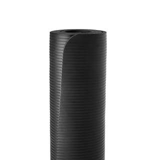 Amazon Basics 1/2 Inch Extra Thick Exercise Yoga Mat with Carrying Strap for Home Workouts and Fitness, 74" x 24", Black