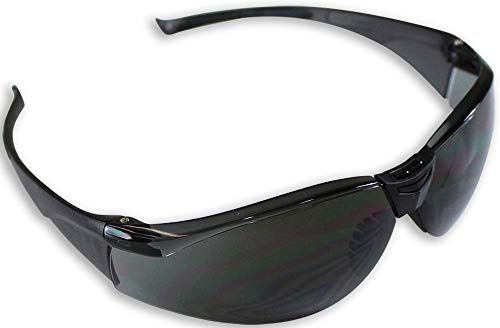 KNIGHT GUARD Safety Glasses | Black Frame & Dark Smoke Mirror | 5.5