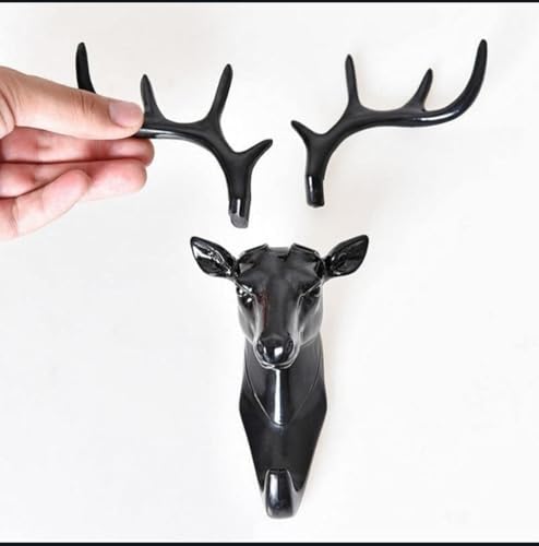 Image of Zainah Deer Head Shape Key Holder Self Adhesive Key Stand, Wall Mounted Hanging Hook Stylish Key Hanger for Home Decor, Sticky Holder, Pack of 1