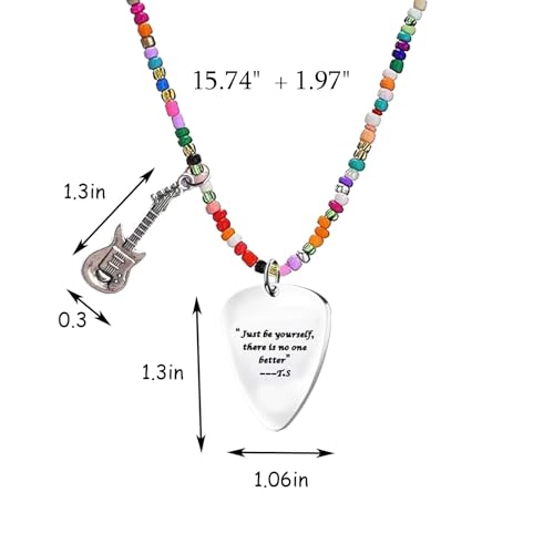 Quotes Guitar Pick Necklace Outfits Jewelry Accessories Inspired Fans Gift Taylor Merch Necklace Friendship Stuff Gift For Music Lover Birthday Gifts for Women wife Daughter Granddaughter Bestie Sister2