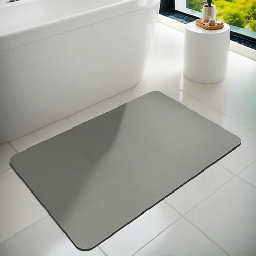 Dolic Tapis de Bain Tapis Salle de Bain en Caoutchouc, Anti-Dérapant, Fin, Absorbant, Séchage Rapide, Résistant aux Taches pour Sol de Salle de Bain,...