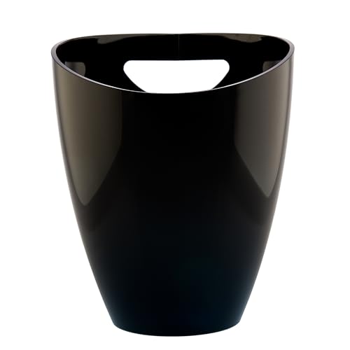 Cubitera para botellas de vino Koala Nature 3,5 L – Champanera acrílica para 2 botellas de vino, cava o champagne – Enfriador rápido, ligero, apilable y reutilizable, con asas, color negro