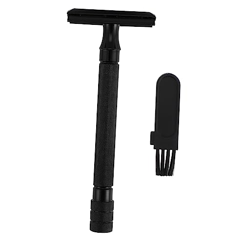 Didiseaon Manual Beard Shaver Safety Razor Black Reusable Brush Razor for Men Precision Trimmer