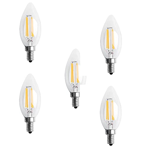Glayent 5X Lampadina Dimmerabile E12 4W COB A di Candela A LED 10 x 3,5 cm