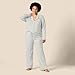 Amazon Essentials Women's Long Sleeve Cotton Modal Pajama Set, Loungewear with Full-Length Bottom, Grey Heather, Small