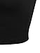 LE3NO Womens Fitted Cami Color Crop Top with Adjutable Straps, Black, Large