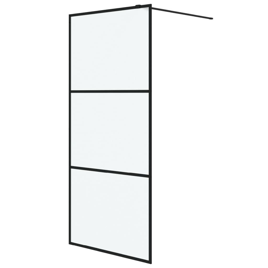 Mampara de Ducha Vidrio ESG Esmerilado Negro 90x195 cm, Mampara Bañera, Mampara Baño Ducha, Cabina De Ducha, Mampara Baño 152111