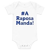 CazellaStore A Raposa Manda! Baby Gift, Cruzeiro Football Fan Baby Short Sleeve one Piece White