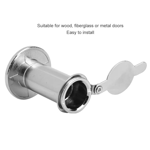 Mirilla para puerta con ángulo de visión de 220 grados, diámetro 16-19 mm, protección antirrobo, cubierta resistente, adecuada para puertas de madera, fibra de vidrio o metal, modelo Simple 16 plata miniatura 5