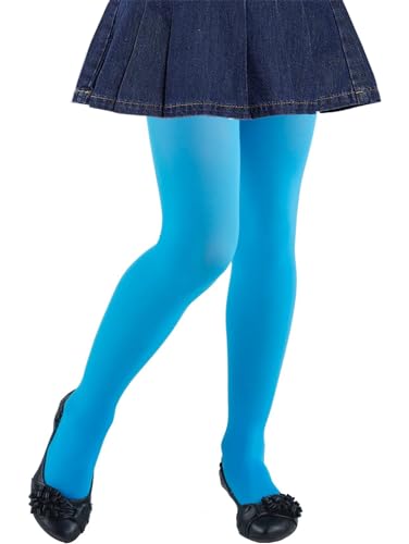 CHUNG Girls Ballet Footed Tights Toddler Dance Tights Blue 5-8Y