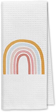 DIBOR Boho Rainbow Colorful Kitchen Towels Dish Towels Dishcloth,Boho Nature Landscape Decorative Absorbent Drying Cloth Hand Towels Tea Towels for Bathroom Kitchen,Boho Lovers Girls Women Gifts(319)