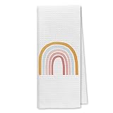 DIBOR Boho Rainbow Colorful Kitchen Towels Dish Towels Dishcloth,Boho Nature Landscape Decorative Ab