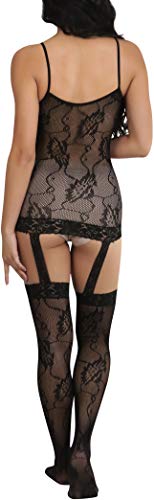 Image of ToBeInStyle Women's Bodystocking Bustier Garter Lingerie Suspender Thigh High Stockings