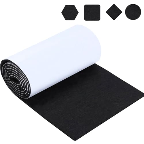 Materiale: la striscia di feltro è elastica, antiscivolo e resistente all'usura, retro con rivestimento adesivo, con buone proprietà adesive, la superficie in feltro morbido può proteggere pavimenti e altre superfici da graffi causati da sedie e mobili.