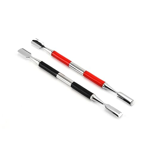 FOMIYES Push Nail Manicure Auxiliary Tool Cuticle Pusher Nail Steel Push Non- Matte Handle Black