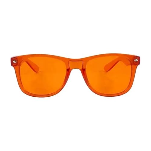 RobRia Gafas de terapia de color, lentes tintadas de cromoterapia, lentes resistentes a los arañazos con marcos de primera calidad (naranja)