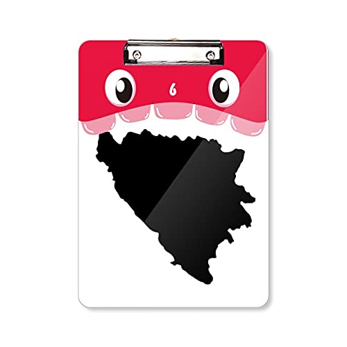 Carte de la Bosnie-Herzégovine porte-bloc rigide pour écrire sans table