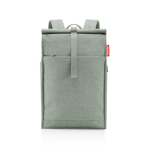 reisenthel urban rolltop backpack twist sage - urbaner und stylischer Rucksack, modernes Design, geräumiger Rucksack für Freizeit, Arbeitsweg und City-Trip