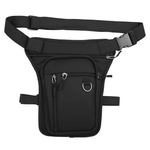 Schwarz Beintasche Motorrad, wasserdichte Oberschenkeltasche Hüfttasche Herren und Damen Multitaschen Waist Bag Outdoor Bein Tasche Verstellbarem TascheBein für Camping Wandern Fahrrad Laufen