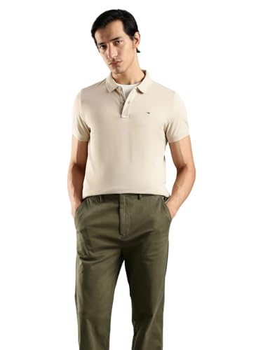 Image of Solid Slim Fit Cotton Polo T-Shirt