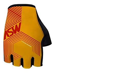 Luva Ciclismo Asw Flex Polygon Meio Dedo Amarela