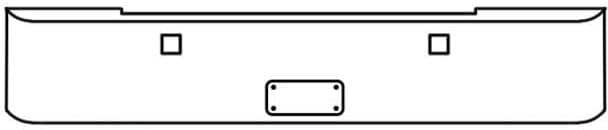 Replacement for Kenworth W900L Year 2016 20 in Chrome Rolled END American Eagle Bumper 10 Gauge WFRENCHED License Plate by Technical Precision