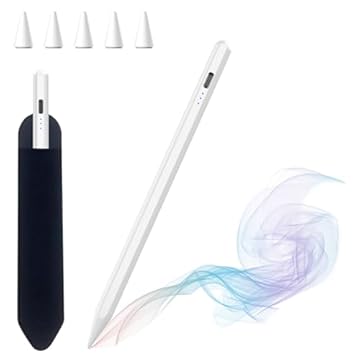 Penna per Apple iPad 2018-2025, Pencil per iPad con Ricarica Rapida & Sensibile all'inclinazione & Magnetica, Stylus Pen, Compatibile iPad 11/10/9/8/7/6,Air M3/M2/5/4/3,Mini 7/6/5,Pro M4 13"/12,9"/11"
