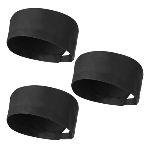 KALIONE 3Pcs Unisex Chef Hats Chef Beanie Chef Caps for Men Adjustable Kitchen Cooking Caps with Breathable Mesh Top Black Sushi Beanie for Adult