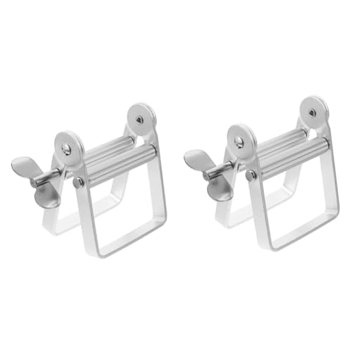 Pyanegn Exprimidor de Pasta de Dientes, Rodillo de Tubo de Metal, Dispensador de Pasta de Dientes Giratorio, Exprimidor de Tubo, Exprimidor de Acero Inoxidable