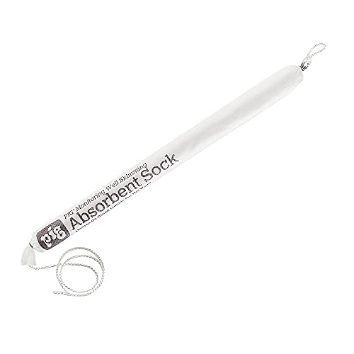 Image of PIG Monitoring Well Skimming Sock | Absorbs Oil Based Liquids | 17 oz Absorbency | 30 Socks | 1.5 inch Dia x 18 inch L | SKM401