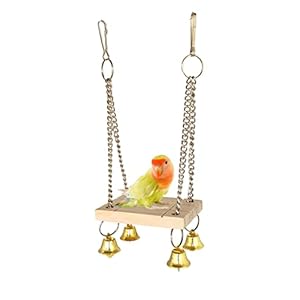 KSK Parrot/Bird Natural Wood Hanging Swing Toy for Small Bird (KSKWS020VE, Singel)
