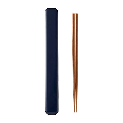 竹中 箸 箸箱セット カーブ ネイビー 22.5cm T-96514