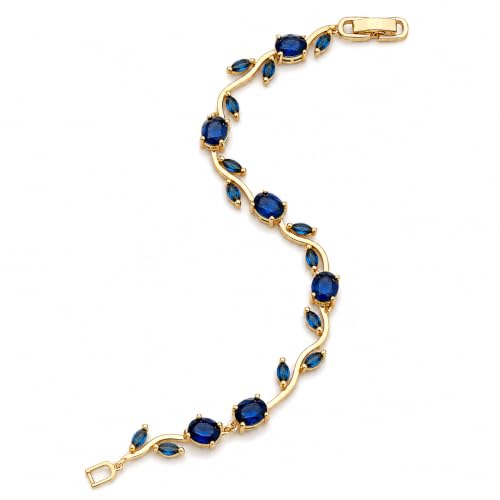 Image of 18K Gold Plated Stylish Chain Bracelet for Women & Girls | Trendy Unique Diamond Tennis Charm Link Tulip Everyday Instagram Viral Jewellery