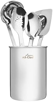 All-Clad TSET1 Stainless Steel Kitchen Tool Set Caddy Included, 6-Piece, Silver