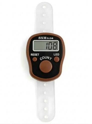 Image of Digital Finger Ring Tally Counter with LCD Display, LED Light, Reset Button(Pack of 1) (Brown)
