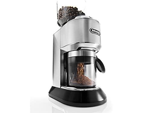 De'Longhi Dedica KG 521.M Elektrische Kaffeemühle, 2,1" LCD Display mit Aroma Funktion, Vollmetallgehäuse, Edelstahl Kegelmahlwerk, einstellbare Mahlgradeinstellung, Silber – Bild 5