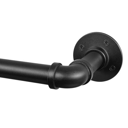 Rose Home Fashion 1 Wrap Around Blackout Curtain Rod 72-144 Inch Black
