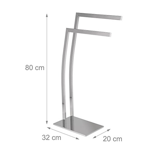 Toallero de pie de acero cromado Relaxdays WIMEDO de 80 cm 5
